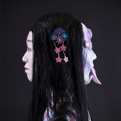 Witness the convergence of beauty and myth as Anett Alexandra Bulano unveils her spellbinding creationβa geisha adorned in elegance, yet haunted by the spirit of Tsuchigumo. π·οΈβ¨ #GeishaMakeup #JapaneseFolklore #SFXArtistry Side profile of a geisha adorned with traditional makeup and a Heian-period wig, juxtaposed with a spider mask featuring six yellow eyes and fangs. Created by makeup artist Anett Alexandra Bulano, inspired by Japanese folklore.